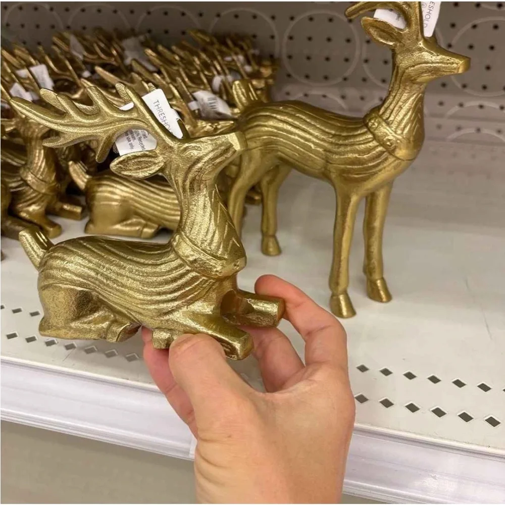 Christmas Metal Sitting & Standing Deer Gold - Threshold™